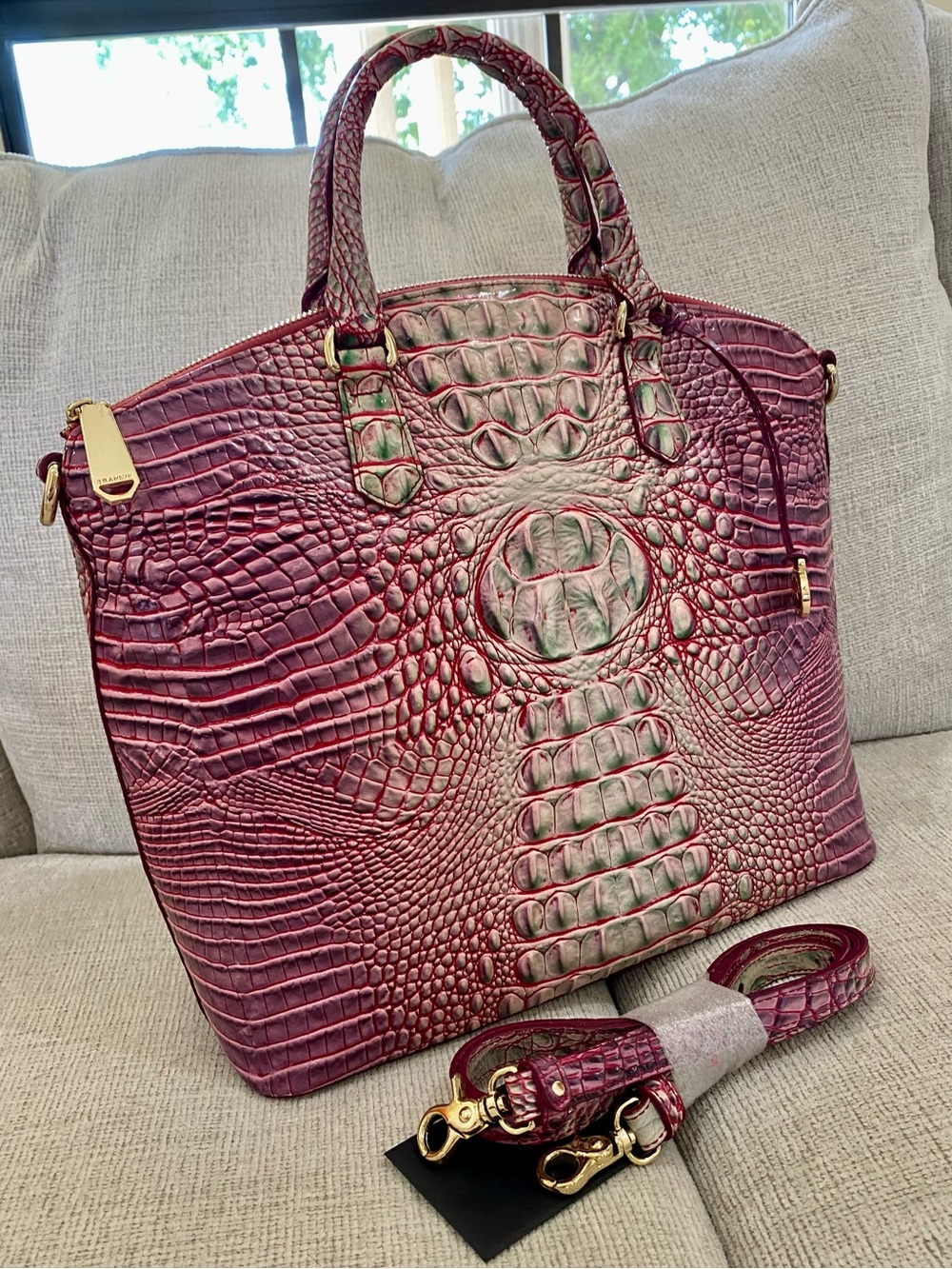 💜🌿GORGEOUS COLOR! Brahmin JULEP LARGE DUXBURY Satchel
